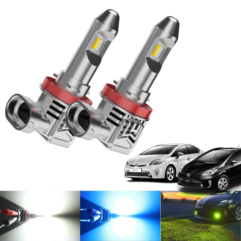 OTORAM LED Fog Lights for Prius ZVW30 and Prius Alpha Switchable Fog Super Vehicle Inspection Constant Current Cooling Set of 2 ZVW4#, 3-Color Lights,