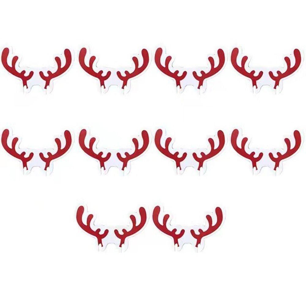 

Decorations Home Santa Hat Wine Glass Decor Decoration Card Christmas Decoration Christmas Cup Card Red Antlers