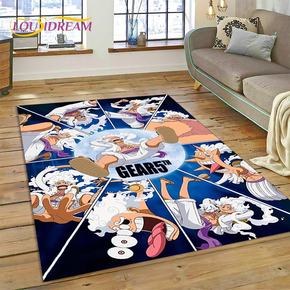 One PIECE-E Anime Cartoon Luffy 3D Rug Carpet for Living Room Bedroom Home Decor,Floor Mat Non-slip for Sofa  Doormat Gift Kids