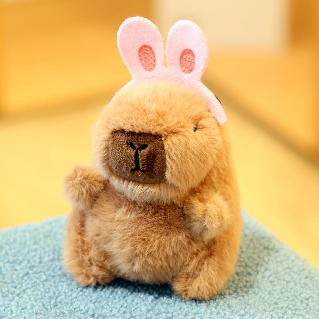 Kapibara plush toy afternoon tea capybara doll pendant pink keychain doll gift girl doll