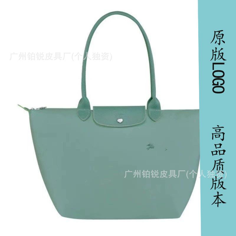 Dragon Inlaid Week Nylon Leather Handbag Embroidery Large Capacity Tote Bag Waterproof Folding Shoulder Bag Women