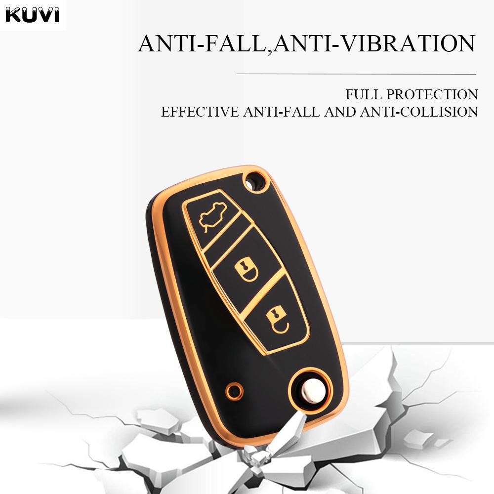 NEW TPU Car Remote Key Case Cover For Fiat Panda Stilo Punto Doblo Grande Bravo 500 Ducato Minibus Folding Key Shell Accessories