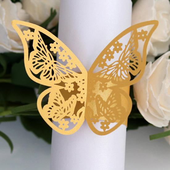 20Pcs Butterfly Paper Napkin Ring Holder Wedding Banquet Dinner Table Decoration