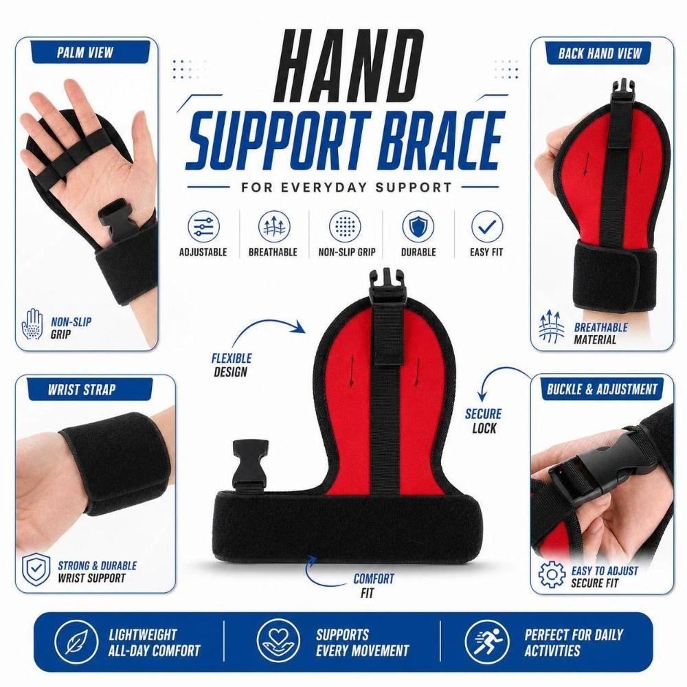 Adjustable Hand Fixation Mitt Flexible Grip Assistance Glove Hand Support Brace Elderly,Athletes