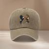 Rooster Fighting Baseball Cap Washed Denim Adjustable Snapback Hat Vintage Outdoor Casual Unisex Cap