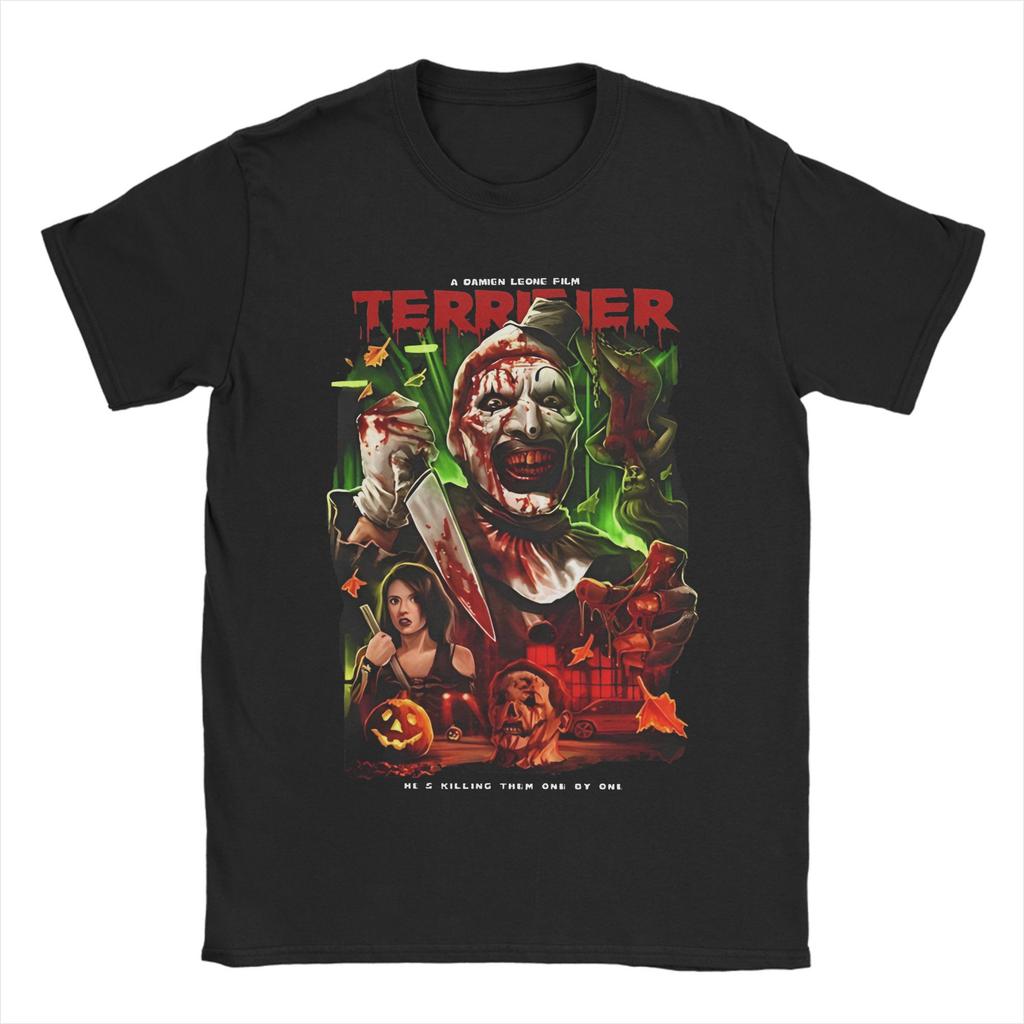 Terrifier Art The Clown T Shirt Men Women 100% Cotton Vintage T-Shirt Round Neck  Tees Short Sleeve Clothes Gift