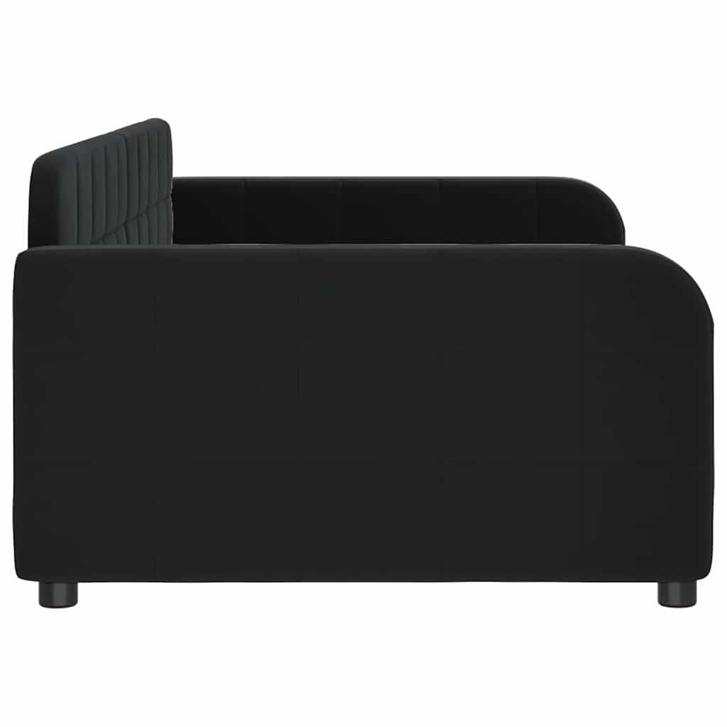 Vidaxl Sofa with Sleeping Function, Black, 90X200 Cm, Upholstered In Velvet