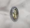 Lemon Quartz Ring: 925 Sterling Silver, Minimalist Boho Jewelry