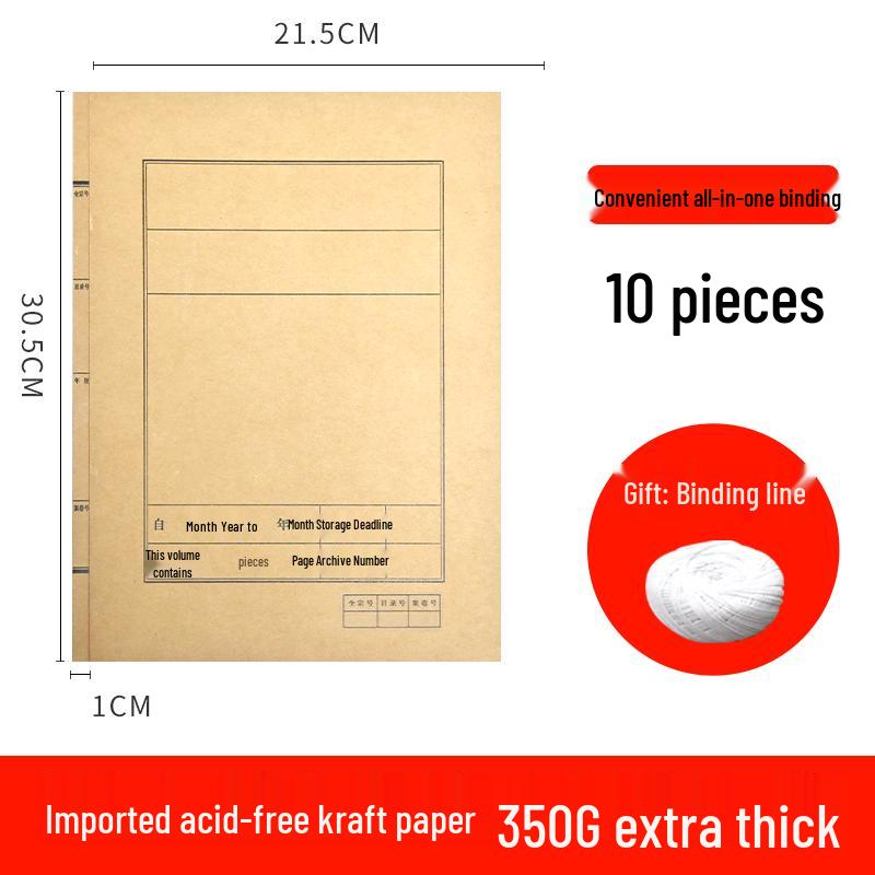 50 A4 Kraft Paper Document Archive File Folder Covers for Storage and Binding