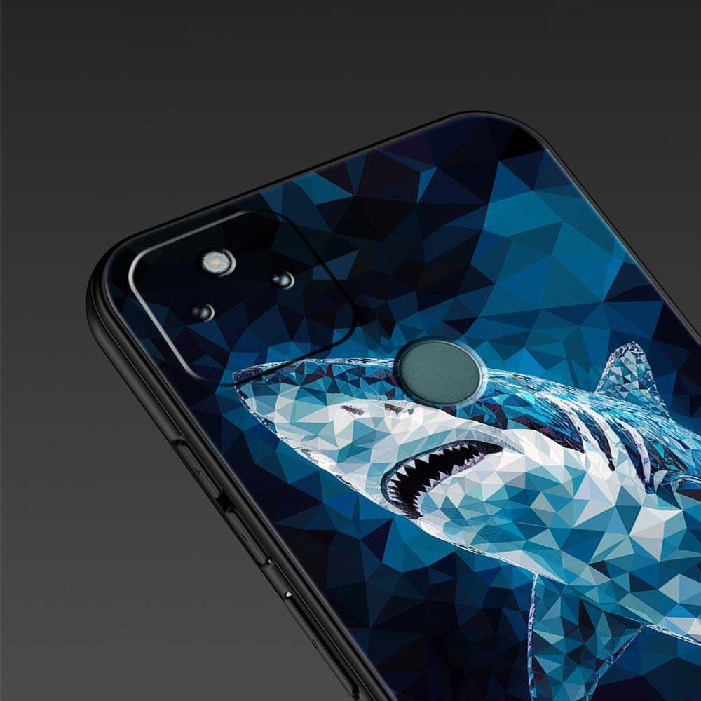 Seaside Sharks Pattern Phone Case Cover for Google Pixel 10 9 8 7 6 9A 8A 7A 6A Pro Shockproof Soft TPU 9 Pro XL Shell Capas Bag
