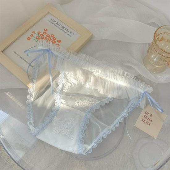 Sweet Style Mesh Lace Panties - Low Waist, Pure Cotton Crotch, Summer Sexy Briefs