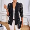Blazer élégant en patchwork de dentelle de couleur unie pour femme, nouvelle collection automne/hiver
