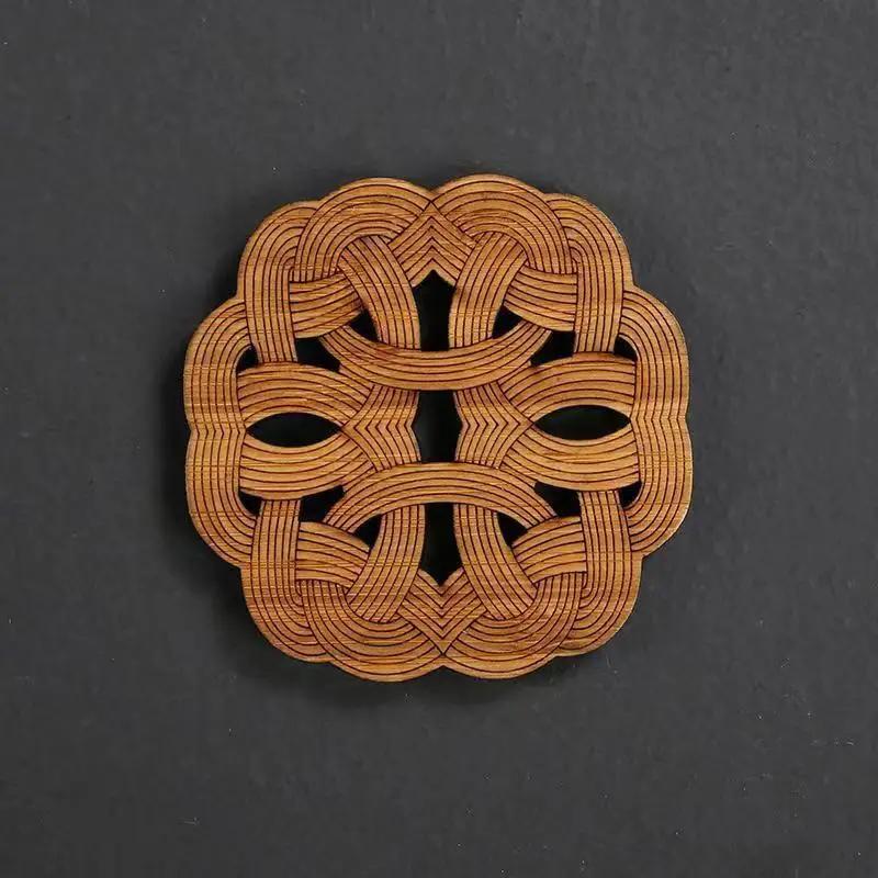 Bamboo Products Irregular Tea Coasters Creative Heat Insulation Non-slip Anti-scald Mats Home and Decoration Kitchen Utensils