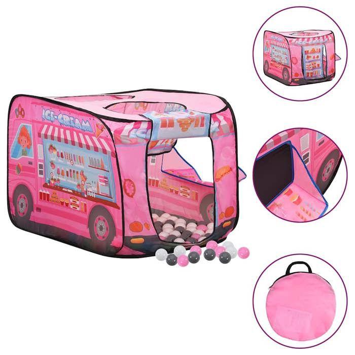 3107753 vidaXL Kids Play Tent with 250 Balls Pink 70x112x70 Cm