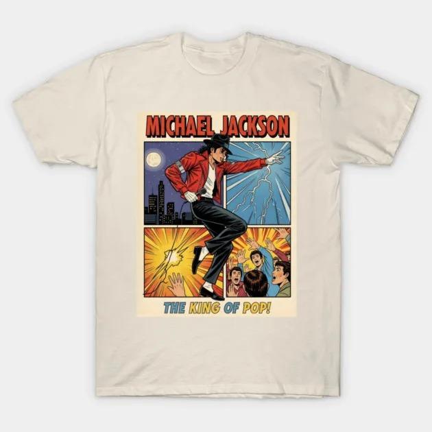 

THE KING OF POP Salute To Michael Jackson Poster Graphic Print T-Shirt Men Women Loose Casual Oversized Top Streetwear Harajuku Fashion Summer New Tee XXXL золотий