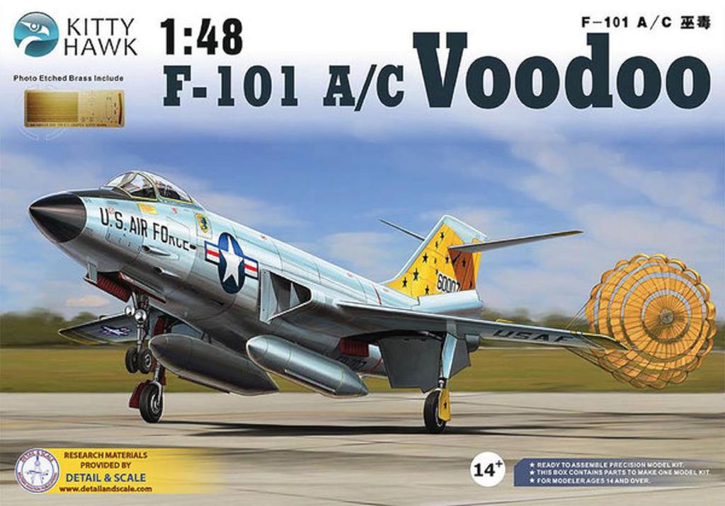 Kitty Hawk Model Voodoo Plastic Model Kit KH80115 1/48 F-101 A/C (Airplane)