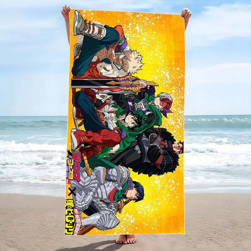 My Hero Academia Print Beach Towel, Large Soft Quick Dry Towel for Beach Camping Swimming