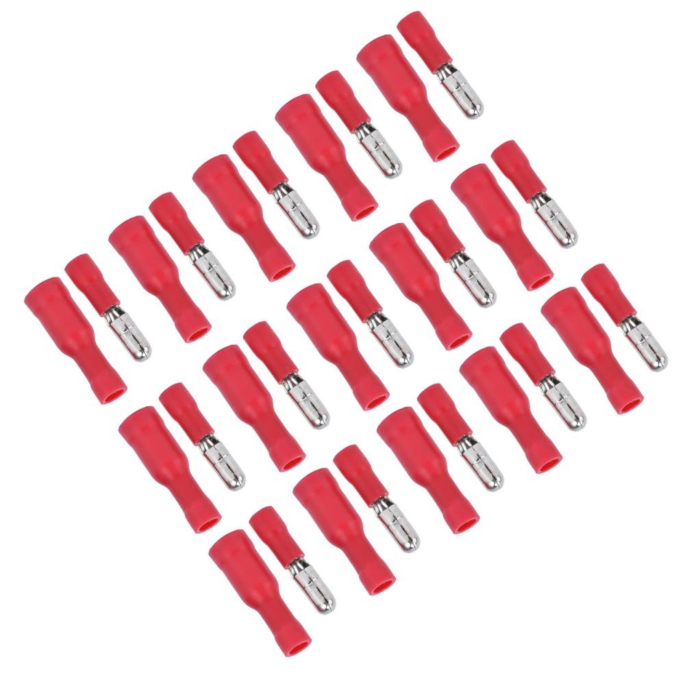 50 Pairs Durable Red Insulated Wire Terminals 22-16 AWG Quick Crimp Male Female Connectors Crimp Connectors Wire Joint