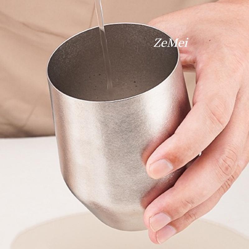 1Pcs Pure Titanium Double-Wall Water Cup,Beer Mug,Tea Cup,Coffee Goose Egg Cup Lightweight Portable Outdoor Camping Travel Mug