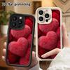 Phone Case: 2D Flat, Suitable for iPhone 18 17 16 15 14 13 12 Pro, Pink Fluffy Heart, Perfect Christmas and Halloween Holiday Gift