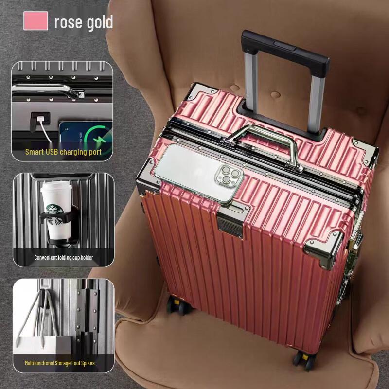 Li Shen Business Aluminum Frame Luggage with Charging Port