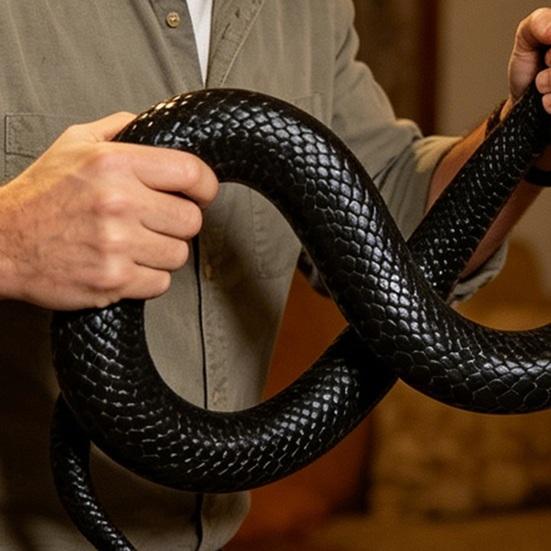 Yousheng Realistic Fake Rubber Snake Toy, Lifelike Snake Model with Tongue-Out, Simulated Snake for Halloween Party Gag, Bird Deterrent, Garden