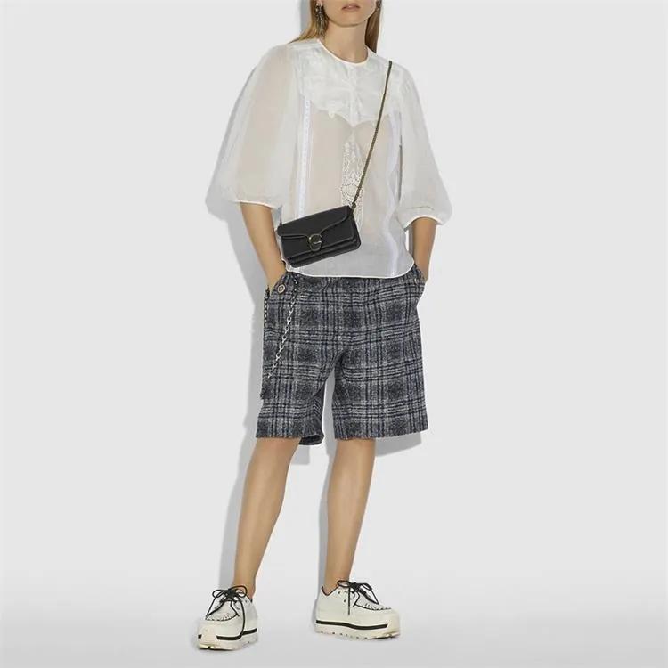 COACH Tabby Polished Pebbled Leather Shoulder Bag , Crossbody Bag Mini Women's Black (Unisex) Crossbody Bags 76197 B4BK
