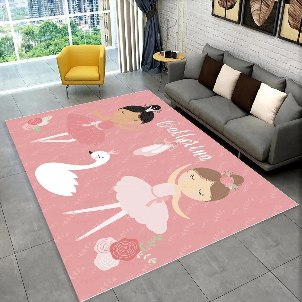 Pink Children's Hopscotch Boy and Girl Cartoon Game Carpet Kindergarten Early Education Baby Crawling Mat Non-slip Mat Home