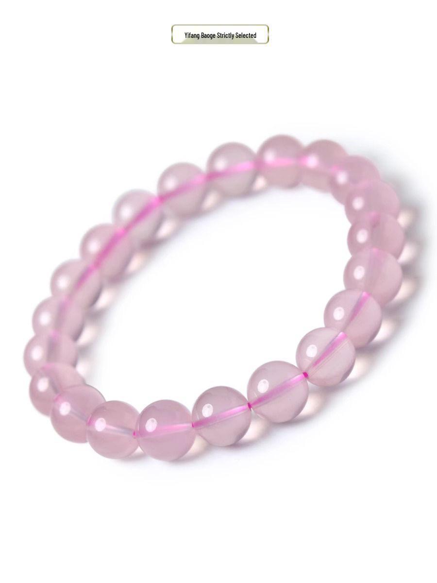 Natural Starlight Rose Quartz Bracelet: Single Strand Pink Crystal for Women  Men s Gift Bead ~6mm