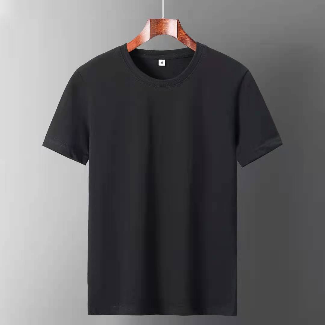 

ZIRUNKING 2021 летние футболки унисекс топы футболки сплошной белый/черный 100% хлопок уличная одежда с коротким рукавом футболки с круглым вырезом B-W200 XXL чёрный