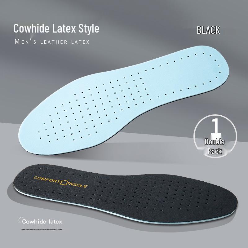 

Genuine Leather Super Soft Insoles - Shock Absorbing, Breathable, Thin, Comfort for Long Standing & Sports. 45-46 чорний