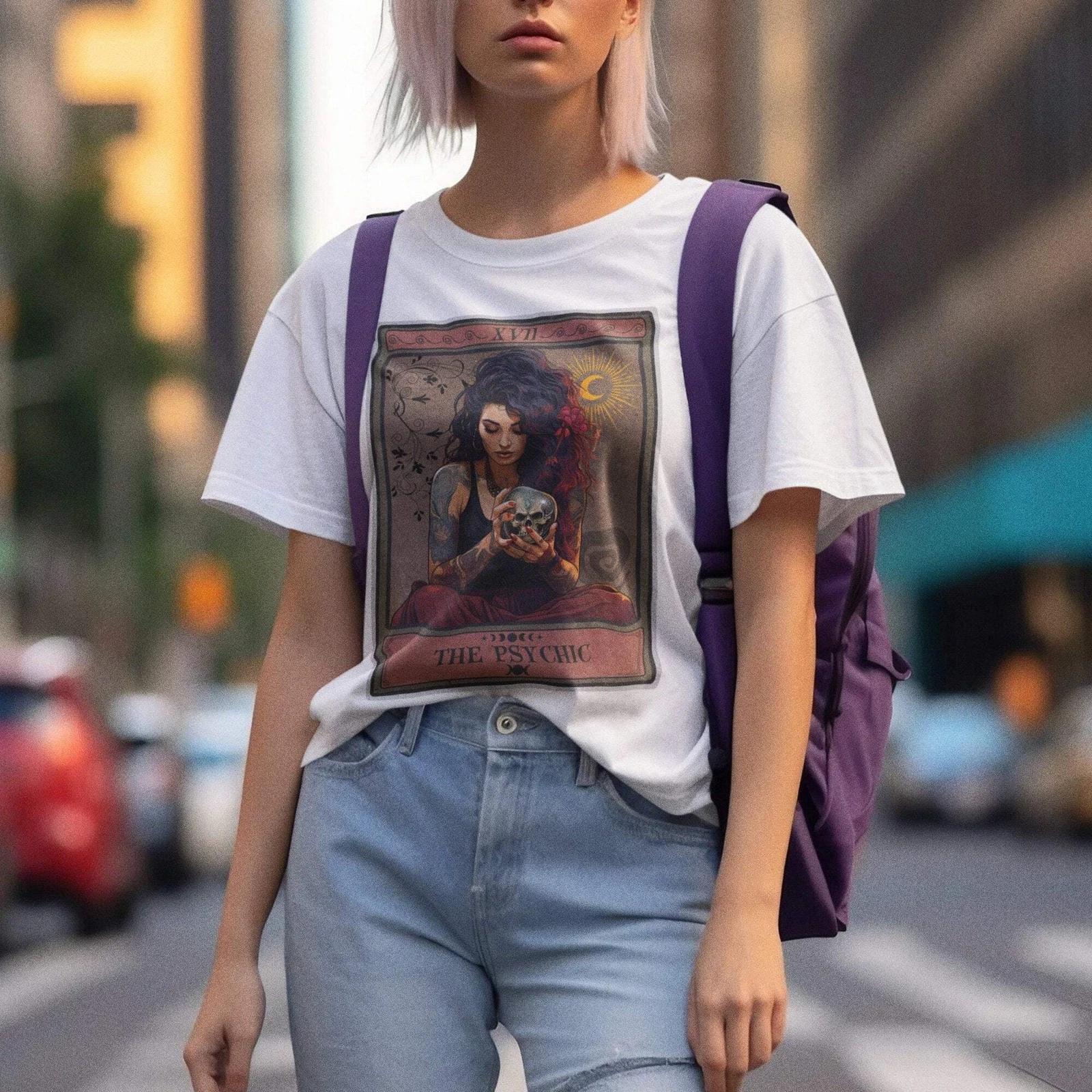 The Psychic Tarot Card Shirt, Fortune Teller Crystal Ball XL