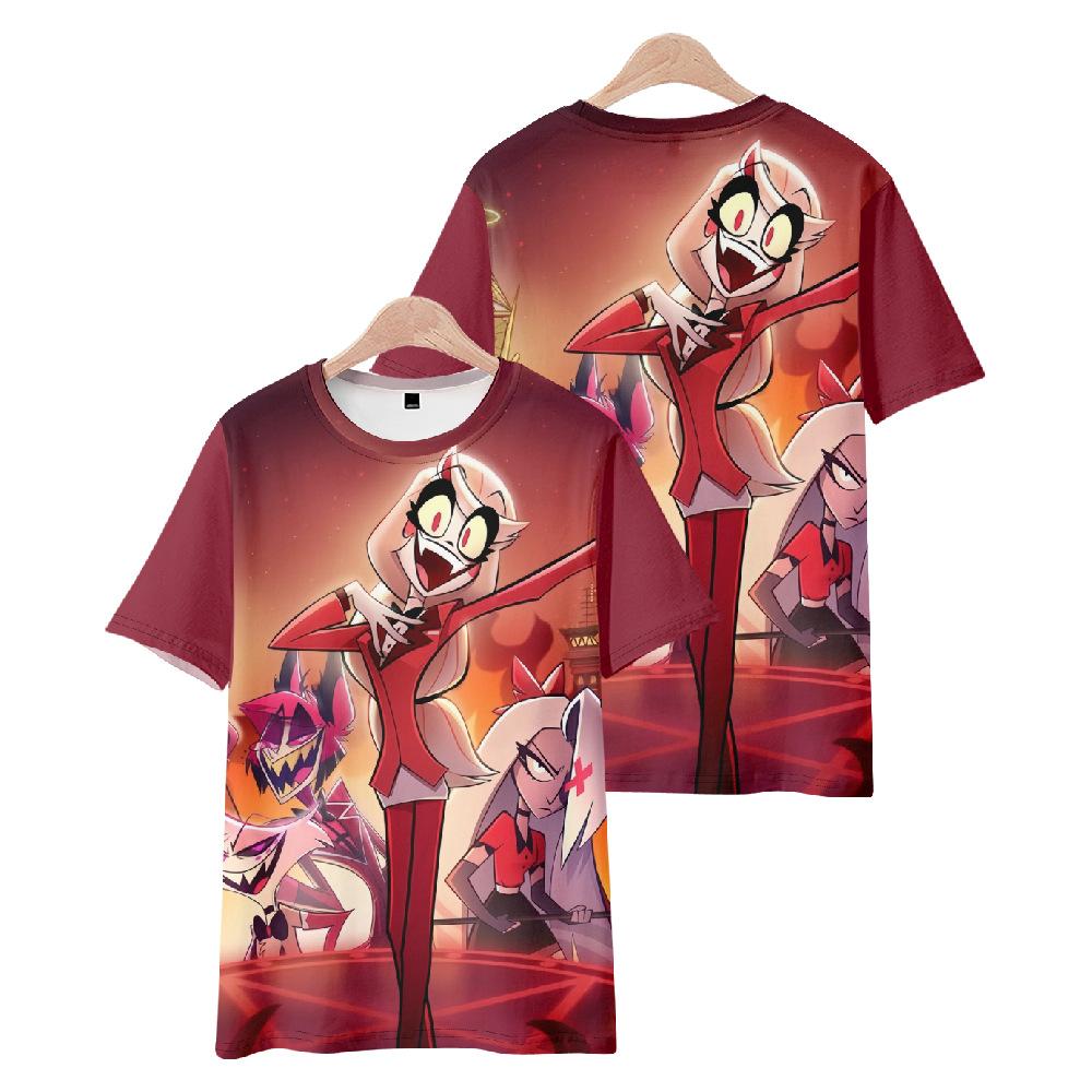 Summer Fashion Women/Men's Casual Anime Hazbin Hotel Printed Cosplay Short Sleeve T-shirts