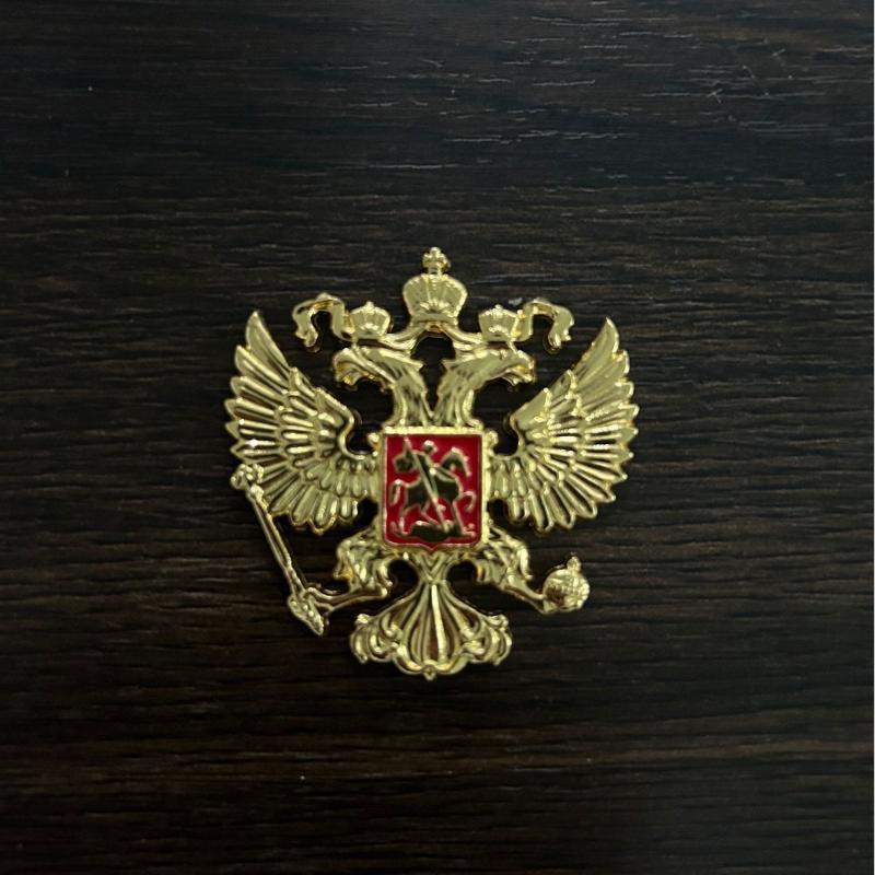 1 stk Mindemærke Emblemer Rusland Dobbelt Hovedet Ørn Nationalt Emblem Metal Broche Diy Jakkesæt Skjorte Krave Dekoration Pins Smykker Håndværk