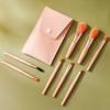 Macaron Color 8-piece Mini Makeup Brush Set with Portable Bag: Powder, Blush, and Eyelash Comb Brushes Included