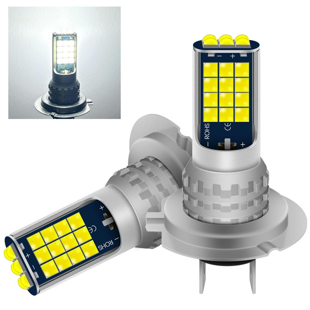 Fenikso H7 LED Fog Lamp, White, 6500K, 360° Luminous, Fanless, Quiet, Integrated H7 LED