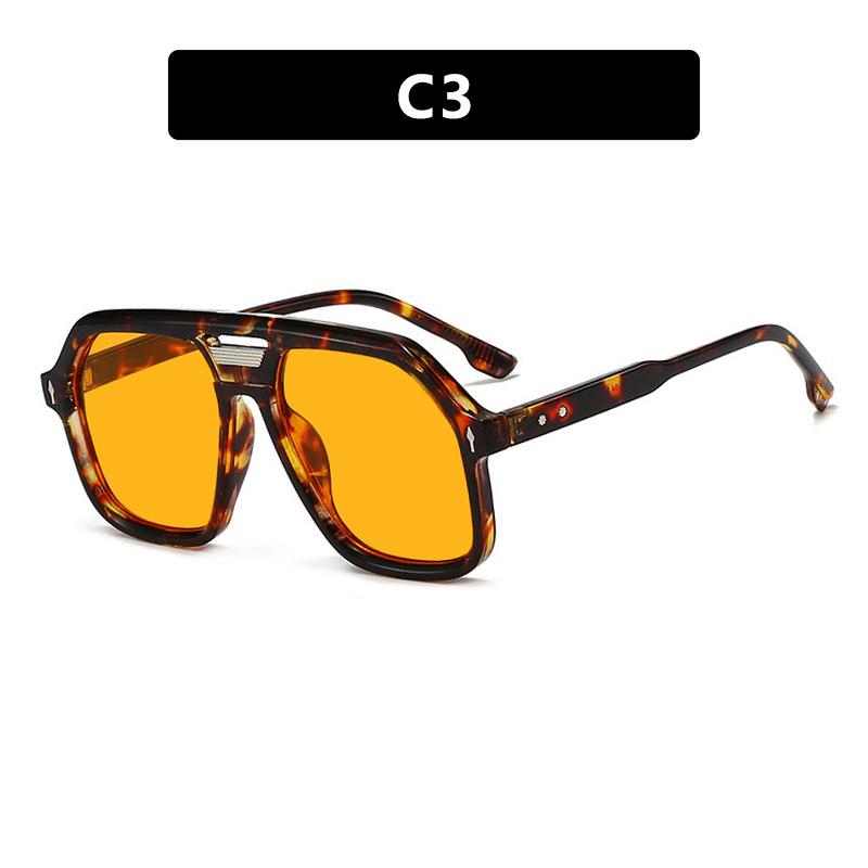 Classic Rivet Arrow Double Bridge Pilot Sunglasses Women For Men Vintage Sun Glasses Punk Popular Outdoor Driving Eyeglasses Uv