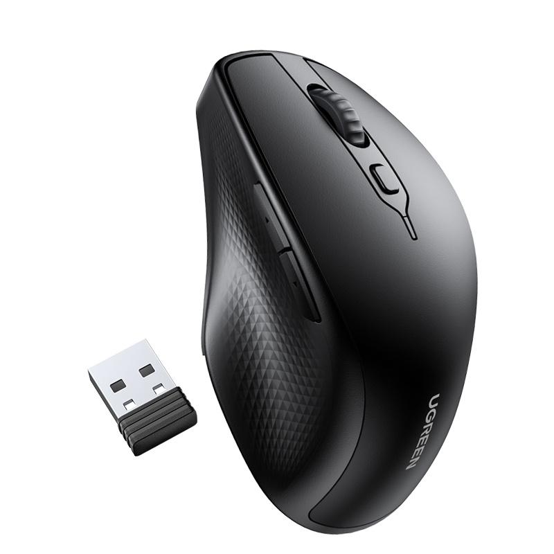 Souris sans fil ergonomique noire Ugreen MU101 pour un confort et une précision améliorés