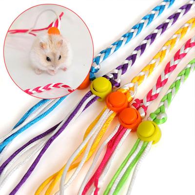 Lesă reglabilă pentru hamster, 1,4 m, frânghii de tracțiune colorate reglabile, ham, guler cu lesă