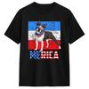 Boston Terrier 4th Of July Patriotic Dog Tshirt Trending T Shirts Shortsleeved Streetwear Tshirt 100 Cotton Oversize Tees
