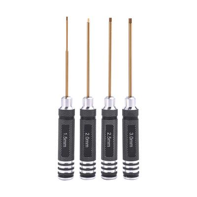 Ferramenta Modelo Aço Rápido HSS Importado Aço de Alta Velocidade Chave de Fenda Soquete Sextavado Banhada a Titânio Conjunto de 4 Peças Chave de Fenda
