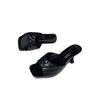 Fashion Plus Size 2025 Summer Sewing Women’s Square Toe Slippers Outdoor Concise Thin Heels Slippers for Fashion Daily Dress Sandals