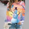 Christmas Snowman 3D Print Sweatshirts Women Autumn Raglan Long Sleeves Hoodie Street Y2k Pullover Harajuku Tops Female Clothing