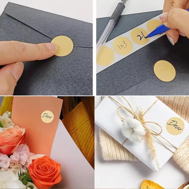 500 Buc/Rola Hârtie Etichetă Autoadezivă Kraft Rotundă Articole DIY Clasificare Autocolante cu Nume Etichete Personalizate Autocolante