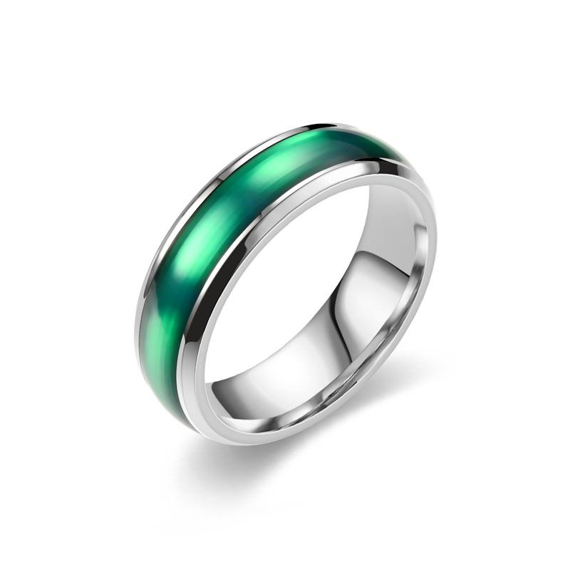 Contemporary Titanium Steel Drip Glaze Women's Ring - European & American Niche Cross-Border Jewelry
