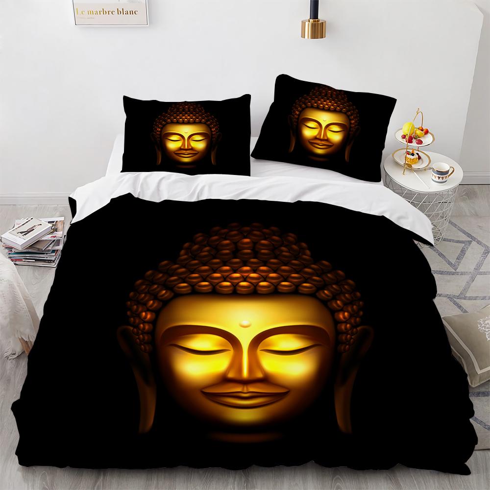 3D Buddha Print Bedding Set Meditation Duvet Covers With Pillow Cover Case Home Decor Bed Clothes Double Queen King Size