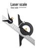 High-Precision Adjustable Stainless Steel 90-Degree Right Angle Woodworking Ruler with 45-Degree Multi-Function Combination.