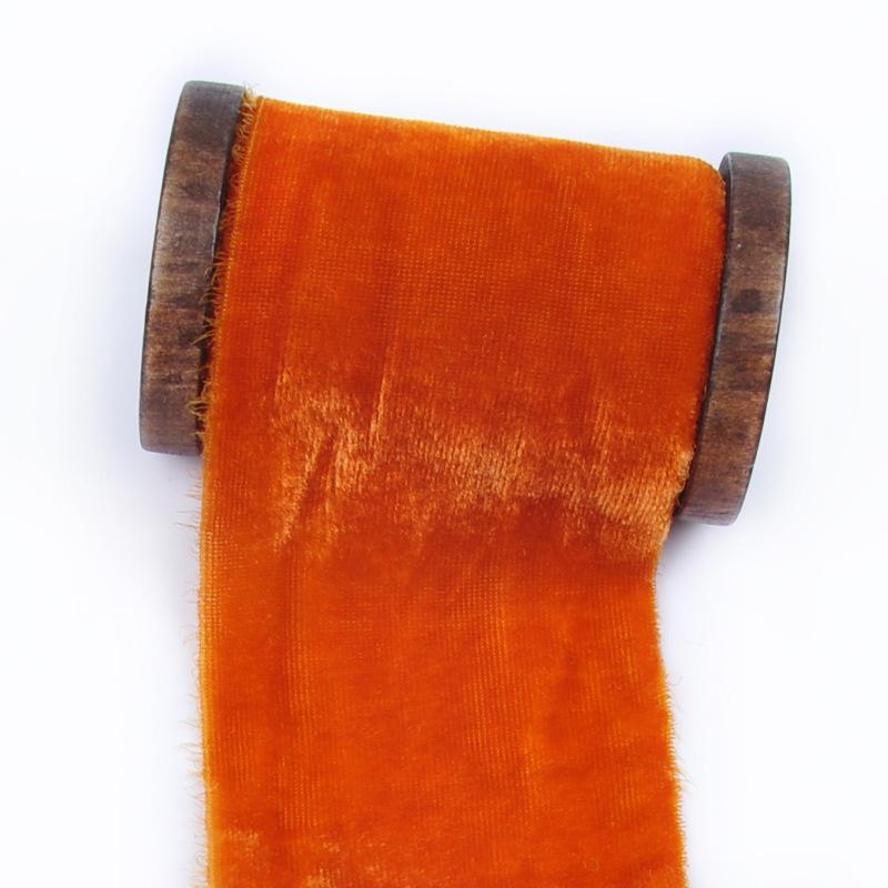 

1 шт., атласная лента с порванным вручную краем, украшения для дня рождения, подарки без деревянной катушки, приглашения, упаковка, букеты 4 см оранжевый