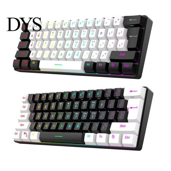 PC-Tastatur Kabelgebunden Mechanisch Gaming RGB-Licht Design 61 Tasten Kompakt Leicht Computer Büro