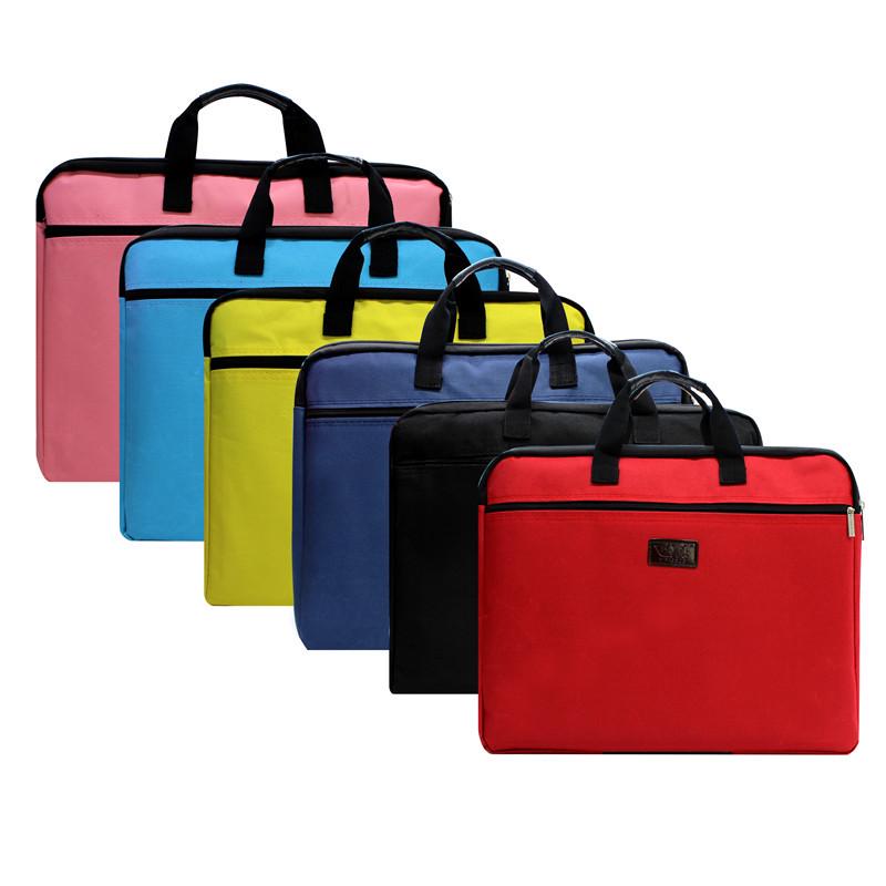 A4 Canvas Document Bag with Zipper - Office, Conference & Student Use